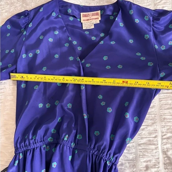 Vintage Maggie London Purple/Blue Dress - Picture 6 of 8